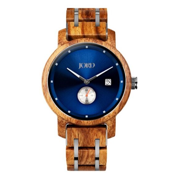 Jord Hyde Kosso & Zaffre Blue Wood Watch Men’s Minimalist Sustainable Design - Picture 1 of 15